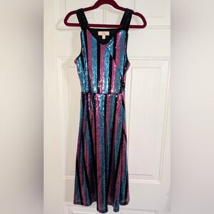 GB Girls Sparkling Sequin Pink & Blue Dress - Sz M